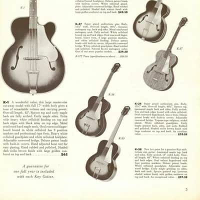 Old Kraftsman Kay K-43 Vintage 1952 - 1957 Master 17 " Jumbo Archtop Jazz Blues Guitar 50's image 19