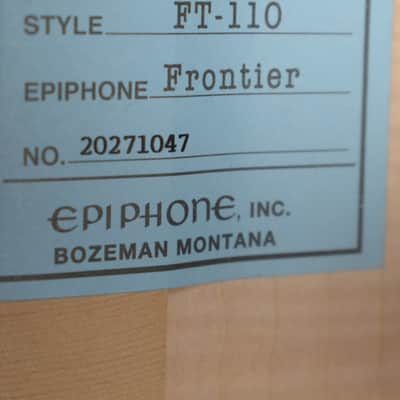 Epiphone Frontier (USA Collection) FT-110 Antique Natural image 6
