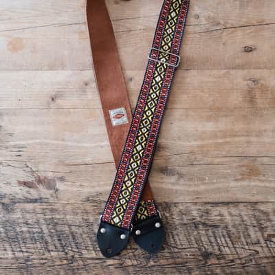 Vintage Red & Yellow 60s/70s Hippie Guitar Strap / Handmade in the UK / Case Candy image 2