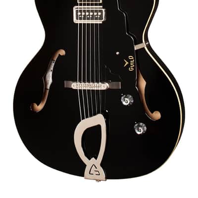 Guild T-50 Slim Dynasonic - Hollow Body Electric Guitar - Black 2024 - Gloss image 2
