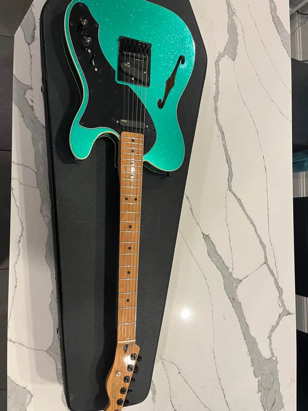 Fender Thinline 2022 - Green Sparkle - Dual Binding image 1