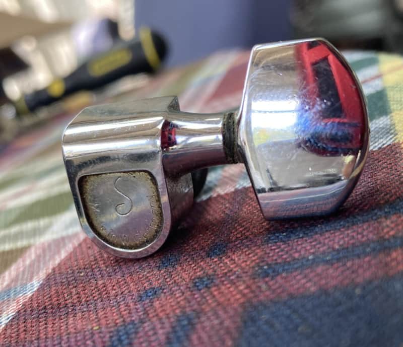 Single Vintage 70s Schaller 45 degree Tuner Chrome, Bass Side - W Germany image 1