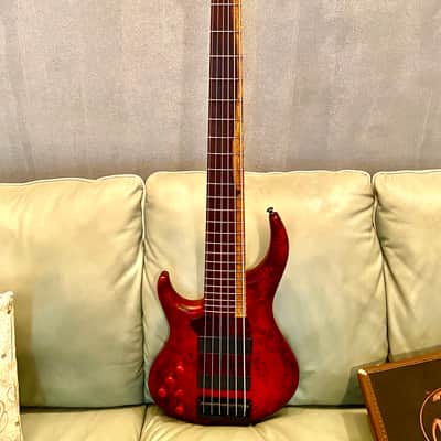 MTD 635-24 Michael Tobias Design (Lefty).w/ Custom Ramps. MTD 635 2015 Makore with poplar burl top & Florida rosewood neck. image 6