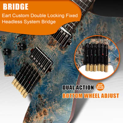 Eart Guitars, GW2L, Left Handed Headless Electric Guitars,Stainless Steel frets, with Gigbag EHKHG image 4
