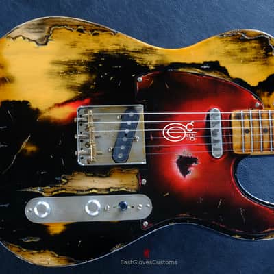 Fender American Vintage '52 Reissue Telecaster Black over Butterscotch Heavy Aged Relic image 10