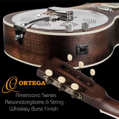Ortega Americana Resonator Guitar, Parlor Body, Mahogany, Satin Whiskey Burst RRG30E-WB Demo Video image 23