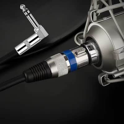 Right Angle XLR to 1/4 inch Microphone Cable, PVC Shelled 6.35mm 1/4 inch TRS Male to XLR Female Unbalance Interconnect Microphone Audio Cable Adapter for Speaker Mic Guitar Mixer (2m) image 5