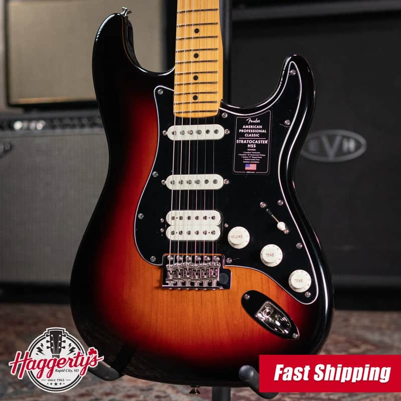 Fender American Professional Classic Stratocaster HSS Electric Guitar - 3-Color Sunburst with Gig Bag image 1
