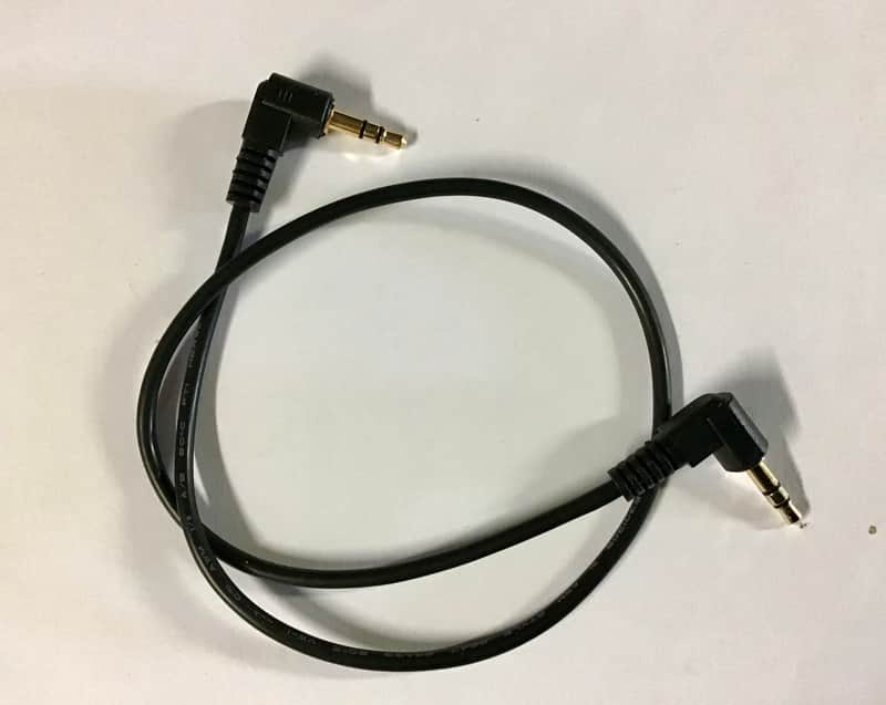 ONE 18” TRS Stereo Patch Cable - 1/8” Right Angle Plugs on Both Ends image 1