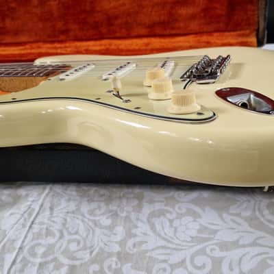 1964 Fender Stratocaster Left Hand Electric Guitar Olympic White USA Strat image 8