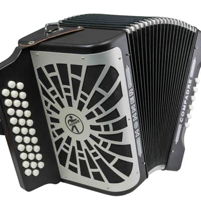 Hohner Compadre FBbEb 3-Row Diatonic Accordion - Black w/ Gig Bag image 3