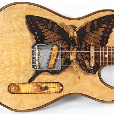 Walla Walla USA Maverick Laser Winged Gal Tele Electric Guitar w/ Gator Case image 7