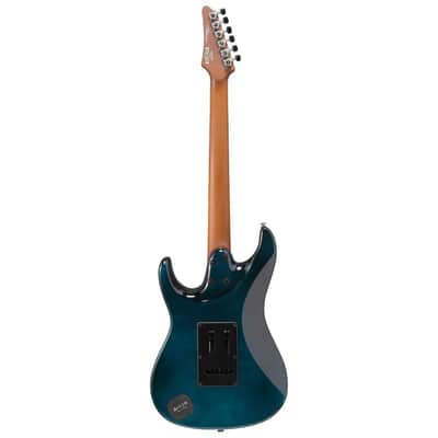 Ibanez AZ Premium 6-String Electric Guitar with Roasted Maple Fretboard, Includes Gig Bag (Deep Ocean Blonde) image 2