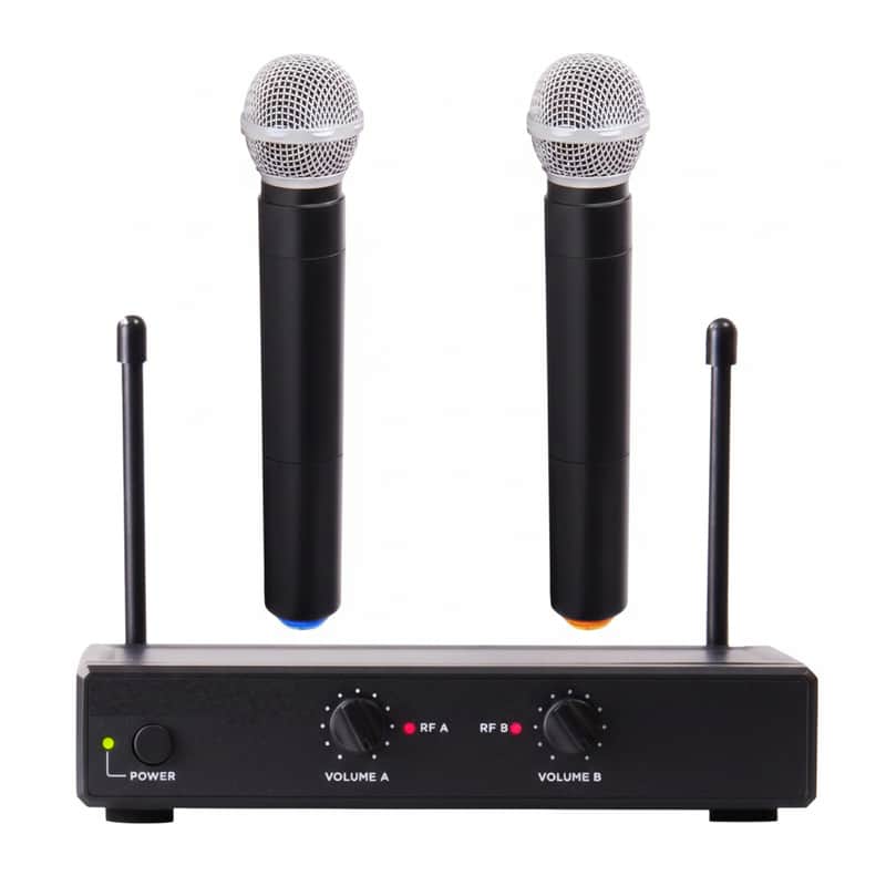 Wireless Microphone Bundle – Professional Handheld & Lapel Mics, Dual-Channel Receiver, Long Range for Live Performance & Presentations (Hand Held Frequencies 3 + 4) image 1