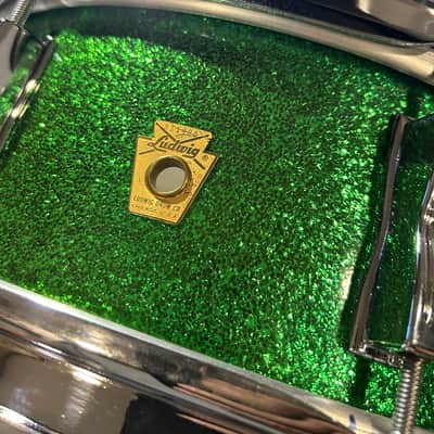 Ludwig Green Sparkle Jazz Festival Snare Drum - Excellent - 1960s image 15