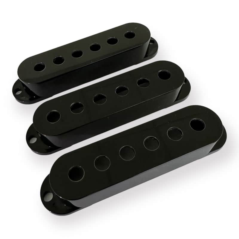 Single Coil Pickup Covers, Black, Vintage (52 mm) Spacing image 1