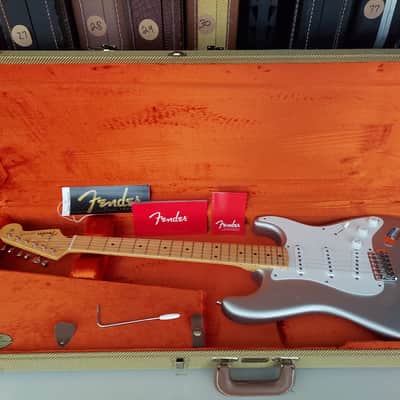 2021 Fender American Original '50's Stratocaster Very Cool Inca Silver Finish (378) image 6