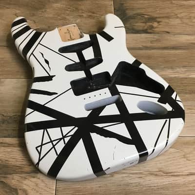 Made to Order - FRANCHIN Mercury guitar body EVH REPLICA Relic Aged Black/White 100% Nitro Lacquer Alder Stratocaster-Strat-S-Style Made in Italy image 4