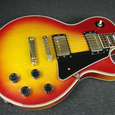 Vintage 1970s Penco "Lawsuit Era" Les Paul Custom Electric Guitar W/Case image 3