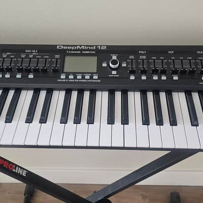 Behringer DeepMind 12 49-Key 12-Voice Polyphonic Analog Synth 2016 - Present - Black with Keyboard Stand