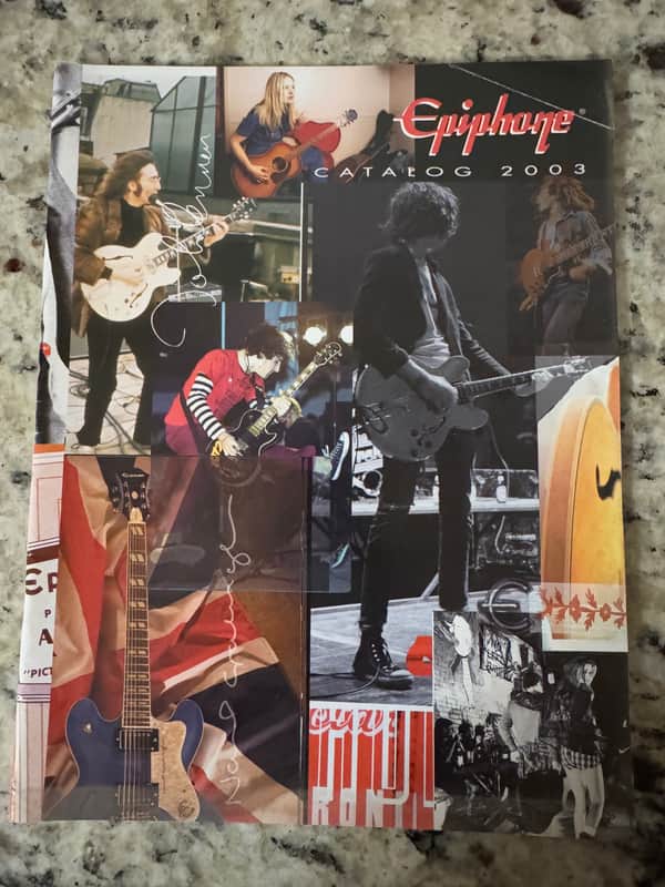 Epiphone Catalog 2003 Dot Les Paul SG flying V Explorer Noel Gallagher supernova union Jack Riviera casino John Lennon Zakk Wylde ace frehley classic custom black beauty standard 56 Goldtop Goth Thunderbird image 1