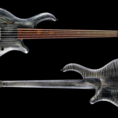 Mayones Patriot MR Fretless 5 Antique Black Snakewood Fingerboard image 2