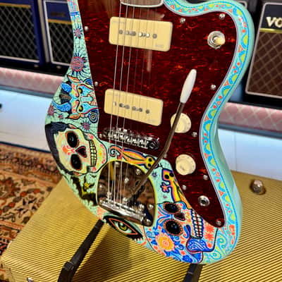 Vintage Guitars V65 30 Anniversary Custom Art Paint “ Surf & Calaveritas” 1 of 1 LTD 2026 - Sea Foam Green image 9