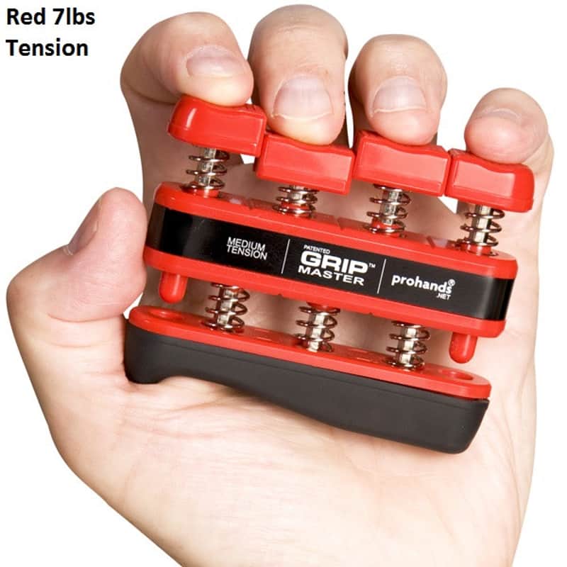 Prohands Gripmaster Medium Tension Hand Exerciser – Finger, Hand & Forearm Strengthener (Red) image 1
