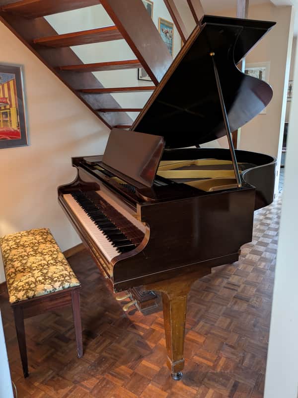 Hopkinson Baby grand acoustic piano, 88 keys 140cms circa 1959  - Dark wood image 1