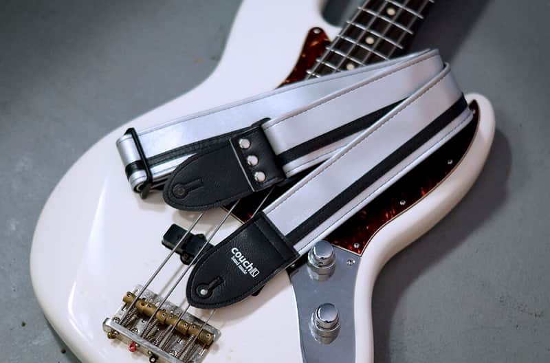 Couch Silver & Black Racer X Guitar Strap image 1