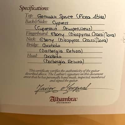 Alhambra Vilaplana 2021 Flamenco Guitar – Authentic Spanish Handmade Instrument Delivering Exceptional Playability and Lyrical Flamenco Sound - check video! image 20