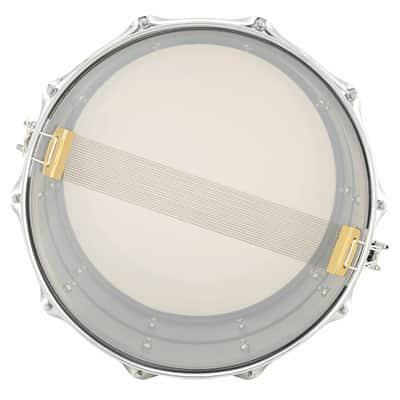 Ludwig LU0814C Universal Brass Snare Drum, Black Nickel with Chrome Hoops, 8"x 14" image 4