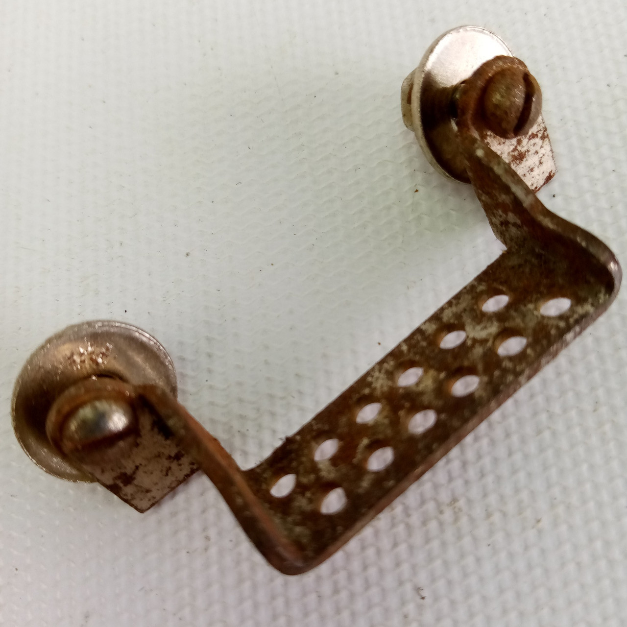 Slingerland Snare Drum Butt Plate Wire Holes 1 1/2"Hole Spacing Nickel Leedy 30s — main photograph