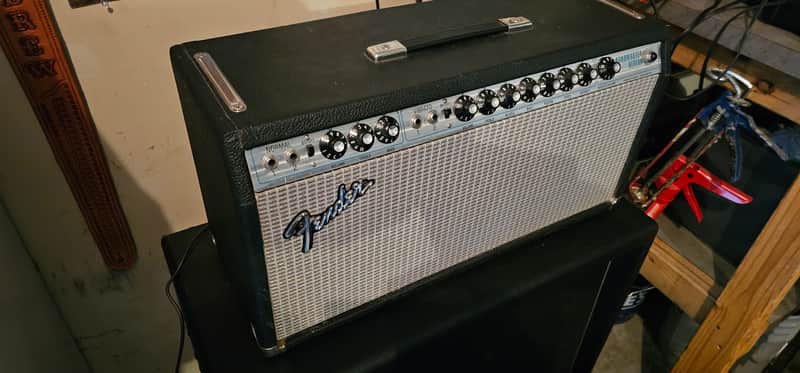 1977 70 watt Fender Bandmaster Reverb and Vibes  - Silverface image 1