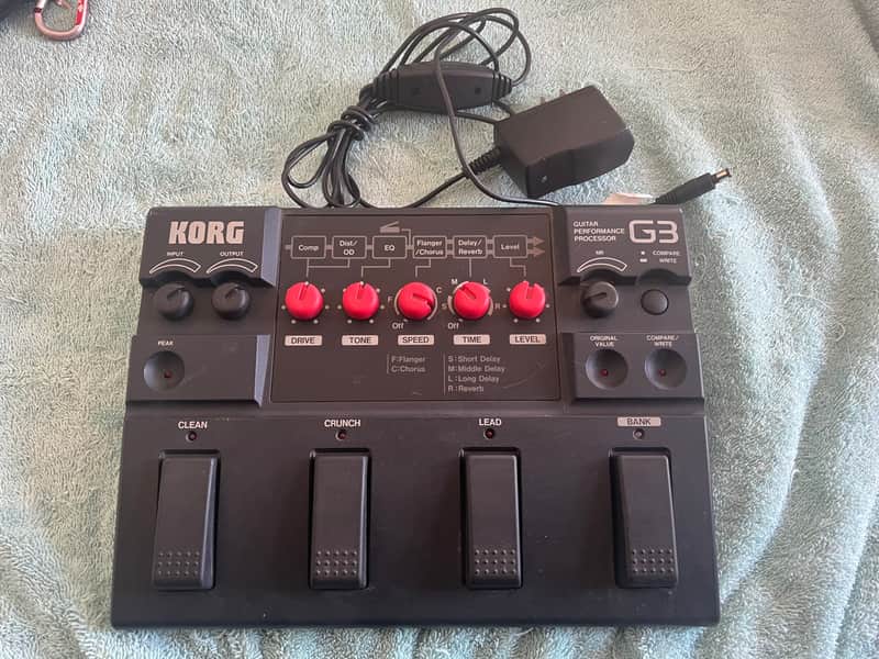 Korg G3 multi effects processor floor pedal with power supply. image 1