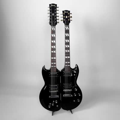 1975 Black Ibanez 2402 "Spot" Model "Experimental" Model Splittable Double Neck 3 Made w/OHSC image 2