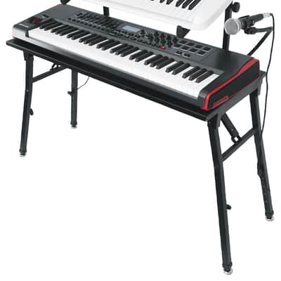 Rockville PKS44 2-Tier Keyboard/DJ Stand+Table Attachment+Gooseneck Mic Stand image 10