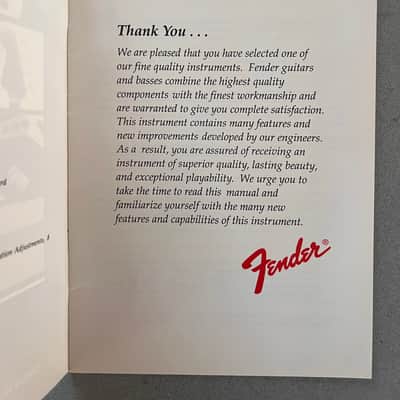 Fender 1998 Owners Manual 1998 - Red Black image 2