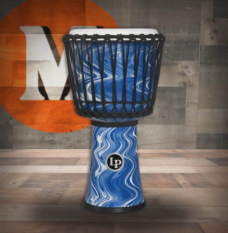 Latin Percussion LP 10-inch Rope Tuned Circle Djembe with Perfect-Pitch head - Blue Marble (LP2010-BM) image 1