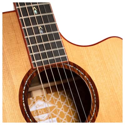Cort GOLDA10 Cocobolo Grand Auditorium Body Walnut Reinforced Mahogany Neck Acoustic-Electric Guitar w/Hard Case image 6