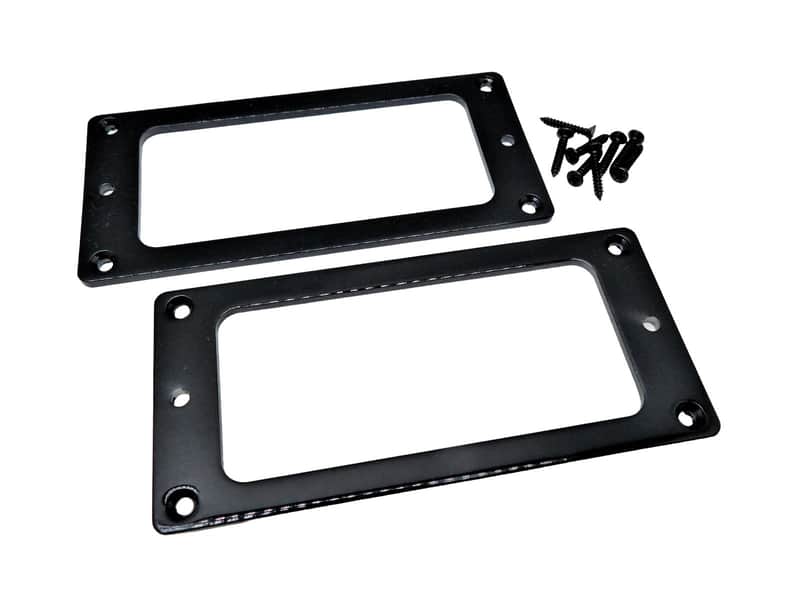 Black Flat Metal Bass Guitar Humbucker Rings with Mounting Screws (NOT FOR GUITAR)) image 1