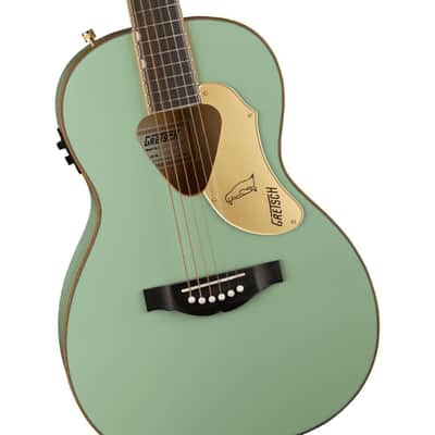 Gretsch G5021E Rancher 6-String Right-Handed Penguin Parlor Acoustic-Electric Guitar with Laminated Maple Body and Gloss Finish (Mint Metallic) image 4
