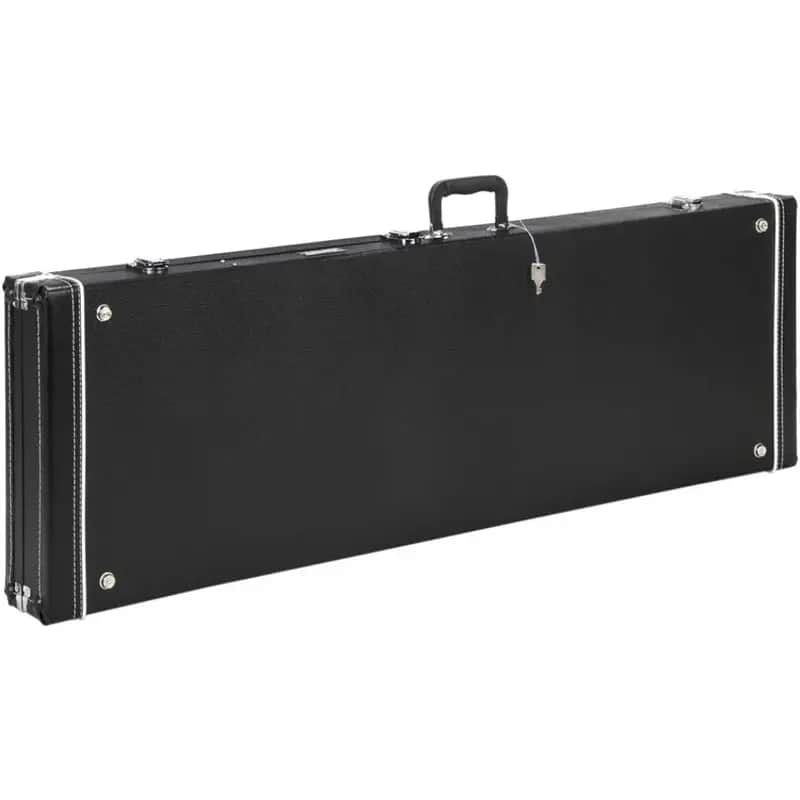 46" Electric Bass Guitar Hard Case, Wooden Hard-Shell Protective Guitar Carrying Case with Lock Latch image 1