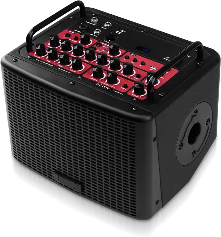 40 Watt Acoustic Combo Amplifier Rechargeable Guitar & Vocal Two Channels Guitar Amp with Drum Machine Reverb Chorus Delay Effects and Bluetooth XLR & Aux image 1