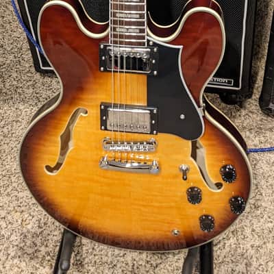 Firefly FF338PRO - ES-335 Style Semi-Hollow - Stainless Steel Frets Locking Tuners Cool Inlays Figured Top image 6