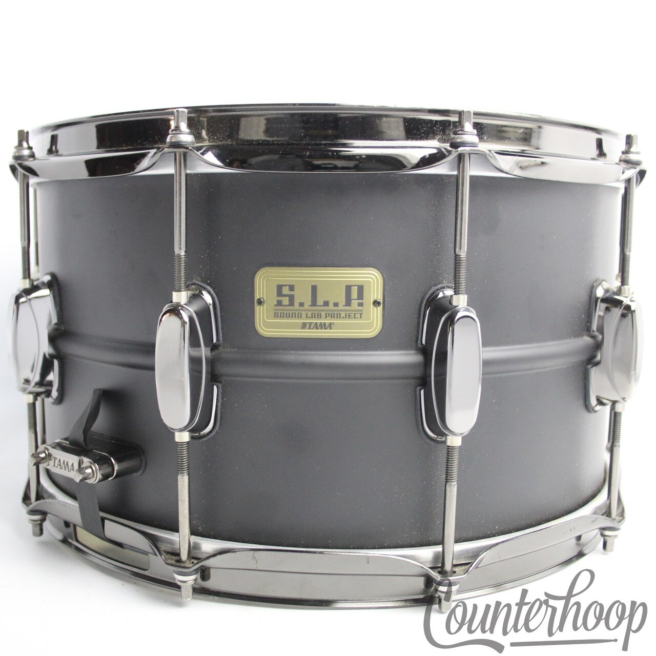 Tama 14x8"S.L.P. Big Black 1mm Steel Snare Drum Sound Lab Project SLP 2.3mm Rims — main photograph
