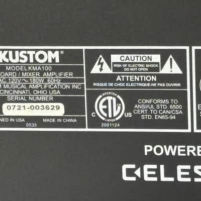 Kustom KMA100 Keyboard / Mixer Amplifier – 100W – Celestion Speaker – Multi-Input PA Style Amp image 7