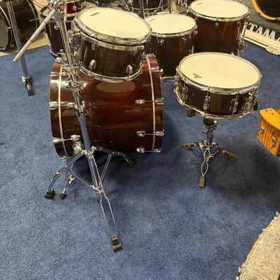 Ludwig Epic X Over 5 piece/hardware 2013 - Cherry see thru lacquer image 5