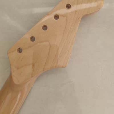 Maple Guitar Neck with Rosewood Fretboard Block Inlay - 22Fret Reverse headstock image 3