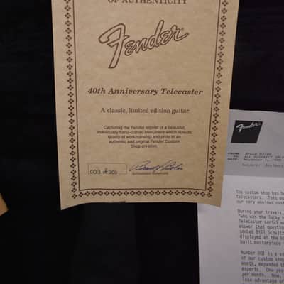 Fender #3 of 300 - 40th Anniversary Custom Shop First Series Telecaster 1988 - Amber image 10